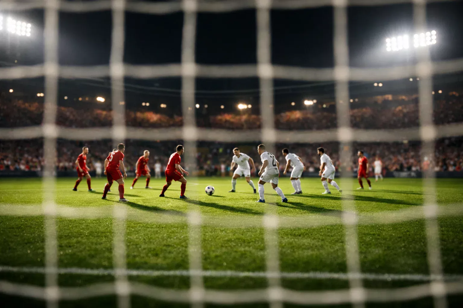 Voetbalveld met drie spelopties voor een 1X2 weddenschap