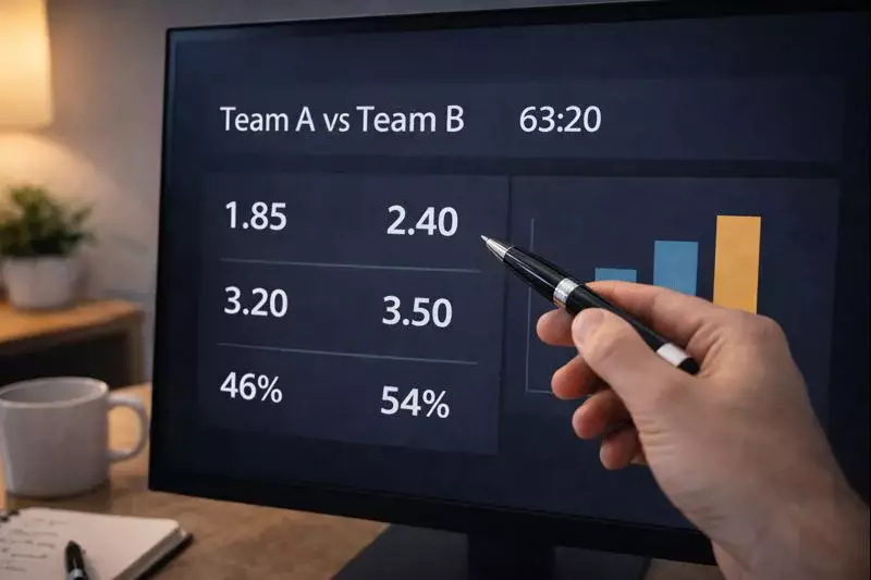 Scherm met voetbal odds en quoteringen voor een Eredivisie wedstrijd